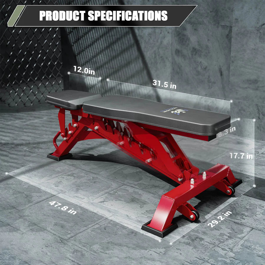 Major Fitness Adjustable Bench | 1300Lbs Capacity Weight Bench PLT01 SKU: PLT01RDS