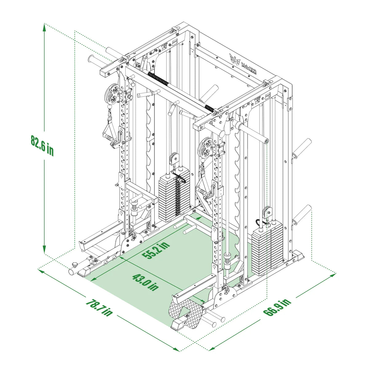 Major Fitness B52 Pro All-In-One Home Gym Smith Machine SKU: B52PRO-BU-V1