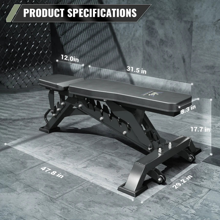 Major Fitness Adjustable Bench | 1300Lbs Capacity Weight Bench PLT01 SKU: PLT01BL