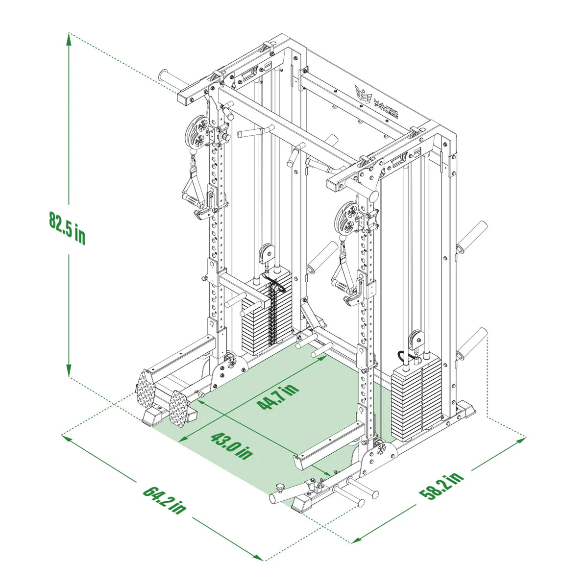 Major Fitness F22 Pro All-In-One Power Rack Home Gym  F22PRO-BK-V1