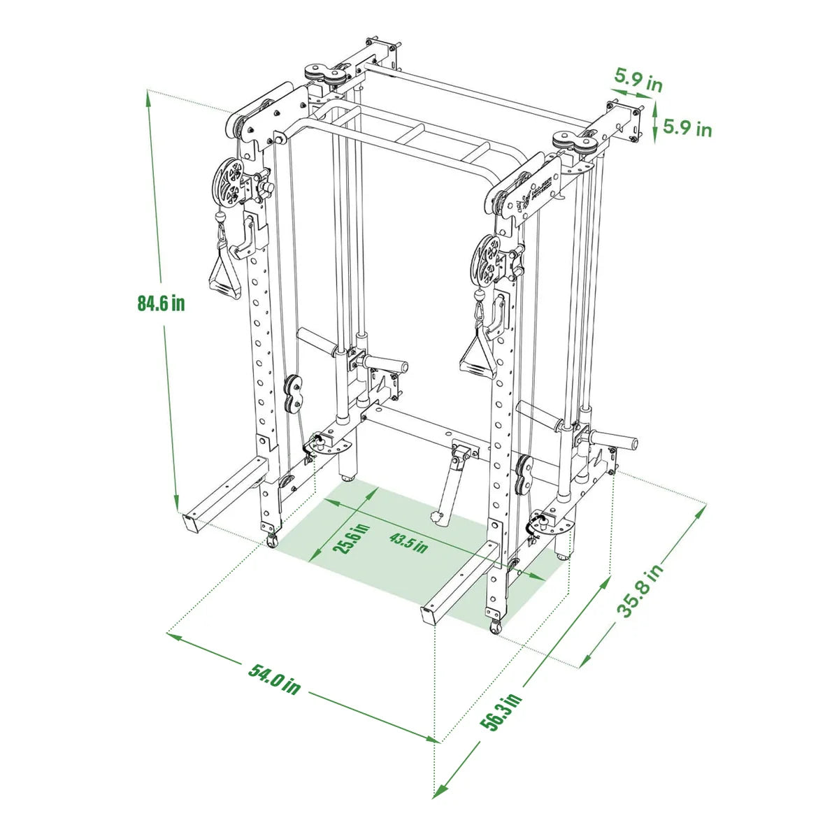 Major Fitness F35 Pro All-In-One Home Gym Wall-Mount Folding Power Rack SKU:F35PRO-GE-V1