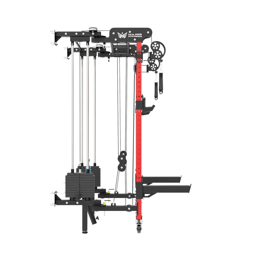 Major Fitness F35 Pro All-In-One Home Gym Wall-Mount Folding Power Rack  SKU:F35PRO-RD-V1