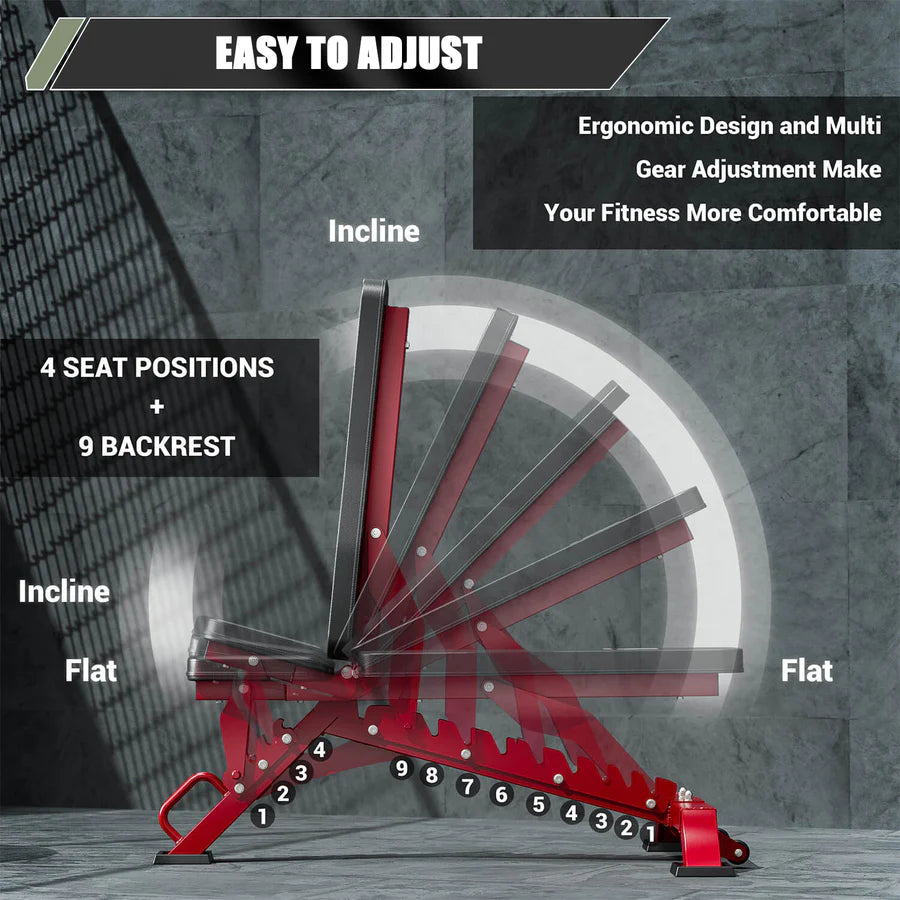 Major Fitness Adjustable Bench | 1300Lbs Capacity Weight Bench PLT01 SKU: PLT01RDS